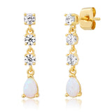 Stella Drop Earrings in CZ and Opal