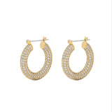 Pave Baby Amalfi Hoops in Gold