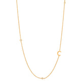 Sideways Initial Necklace in 18k Gold Plating
