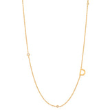 Sideways Initial Necklace in 18k Gold Plating