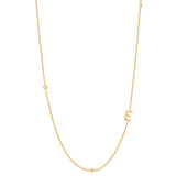 Sideways Initial Necklace in 18k Gold Plating
