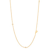 Sideways Initial Necklace in 18k Gold Plating