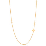 Sideways Initial Necklace in 18k Gold Plating