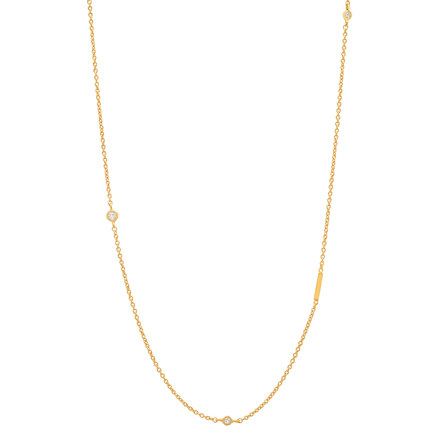 Sideways Initial Necklace in 18k Gold Plating