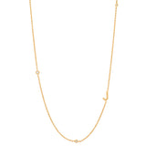 Sideways Initial Necklace in 18k Gold Plating