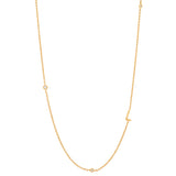 Sideways Initial Necklace in 18k Gold Plating