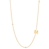 Sideways Initial Necklace in 18k Gold Plating