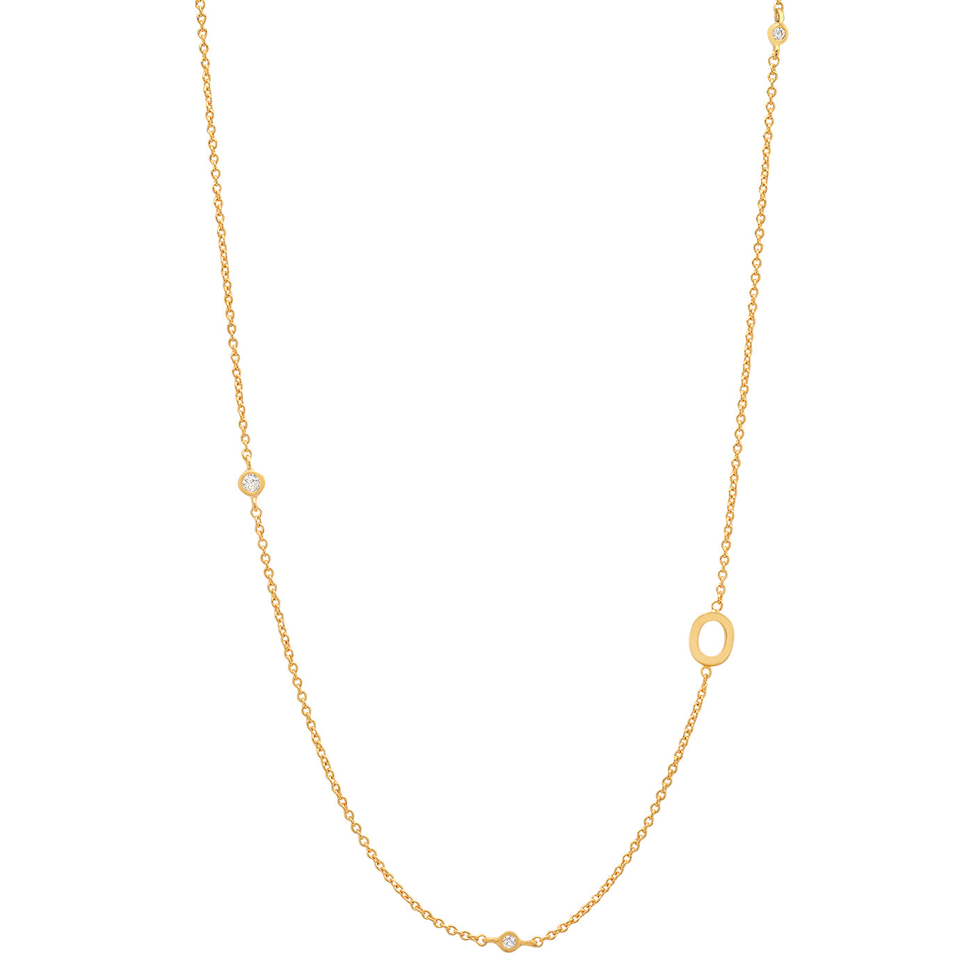 Sideways Initial Necklace in 18k Gold Plating