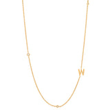 Sideways Initial Necklace in 18k Gold Plating