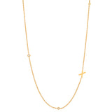 Sideways Initial Necklace in 18k Gold Plating