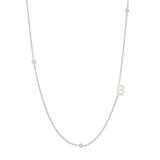 Sideways Initial Necklace in Silver Plating