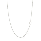 Sideways Initial Necklace in Silver Plating