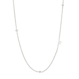 Sideways Initial Necklace in Silver Plating