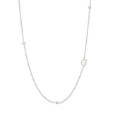 Sideways Initial Necklace in Silver Plating