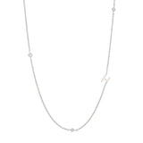 Sideways Initial Necklace in Silver Plating