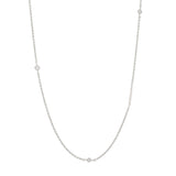 Sideways Initial Necklace in Silver Plating