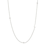 Sideways Initial Necklace in Silver Plating