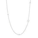 Sideways Initial Necklace in Silver Plating