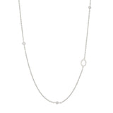 Sideways Initial Necklace in Silver Plating