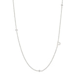 Sideways Initial Necklace in Silver Plating