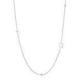 Sideways Initial Necklace in Silver Plating