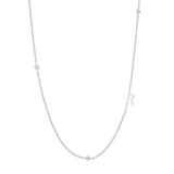 Sideways Initial Necklace in Silver Plating