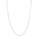 Sideways Initial Necklace in Silver Plating