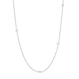 Sideways Initial Necklace in Silver Plating