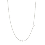 Sideways Initial Necklace in Silver Plating