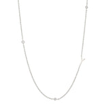Sideways Initial Necklace in Silver Plating