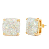 Small Square Studs in Opal Glitter