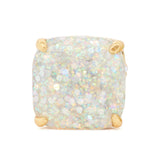 Small Square Studs in Opal Glitter