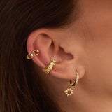 Sunseeker Charm Huggie Earrings in Gold Plated