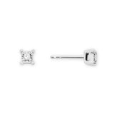 Pre-Owned Zales 1/10ct tw Diamond Solitaire Earrings in Sterling Silver