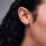 Pre-Owned Zales 1/10ct tw Diamond Solitaire Earrings in 14k White Gold