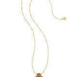 Gingerbread Short Pendant Necklace in Brown Goldstone