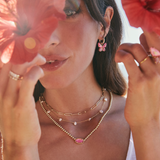 Elisa Beaded Necklace in Azalea Illusion Glass