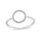 Pave Circle Ring in Silver