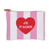 Je T'aime Flat Zip Jewelry Pouch