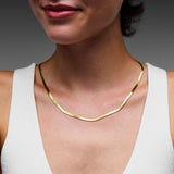 Medium Snake Chain Necklace in 18k Gold Plating over Sterling Silver