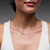 Thin Snake Chain in Rhodium Plating over Sterling Silver