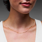 Bar Chain Necklace in 18k Gold Plating over Sterling Silver