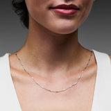 Bar Chain Necklace in Rhodium Plating over Sterling Silver
