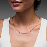 Mini Linked Necklace in Rhodium Plating over Sterling Silver
