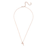 Amara Lab-Grown Diamond Accent Charm Key Pendant Necklace in 18K Rose Gold Plating