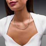 Layla Curb Chain Necklace in Silver & CZ