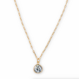 Azalea Textured Stone Pendant in Gold